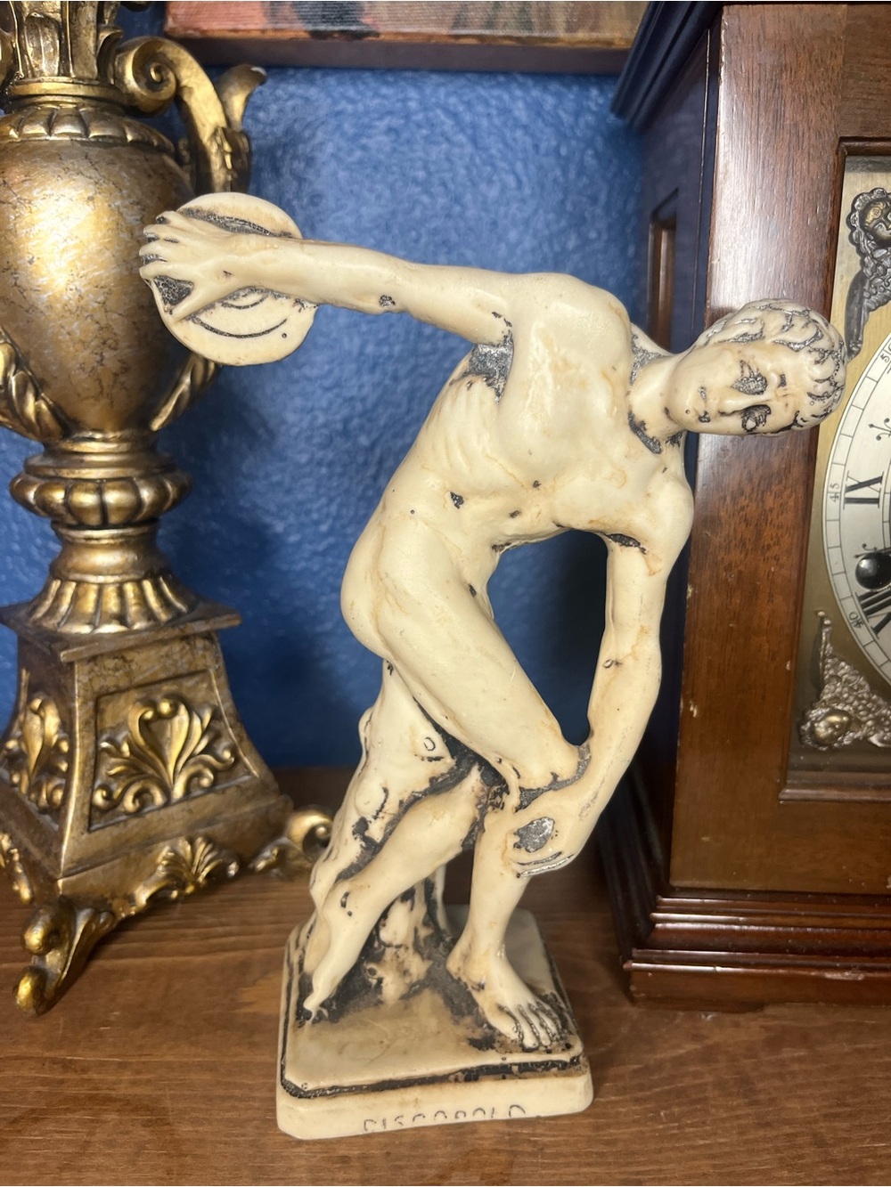 Classic Discobolus-Style Sculpture -1970s Souvenir